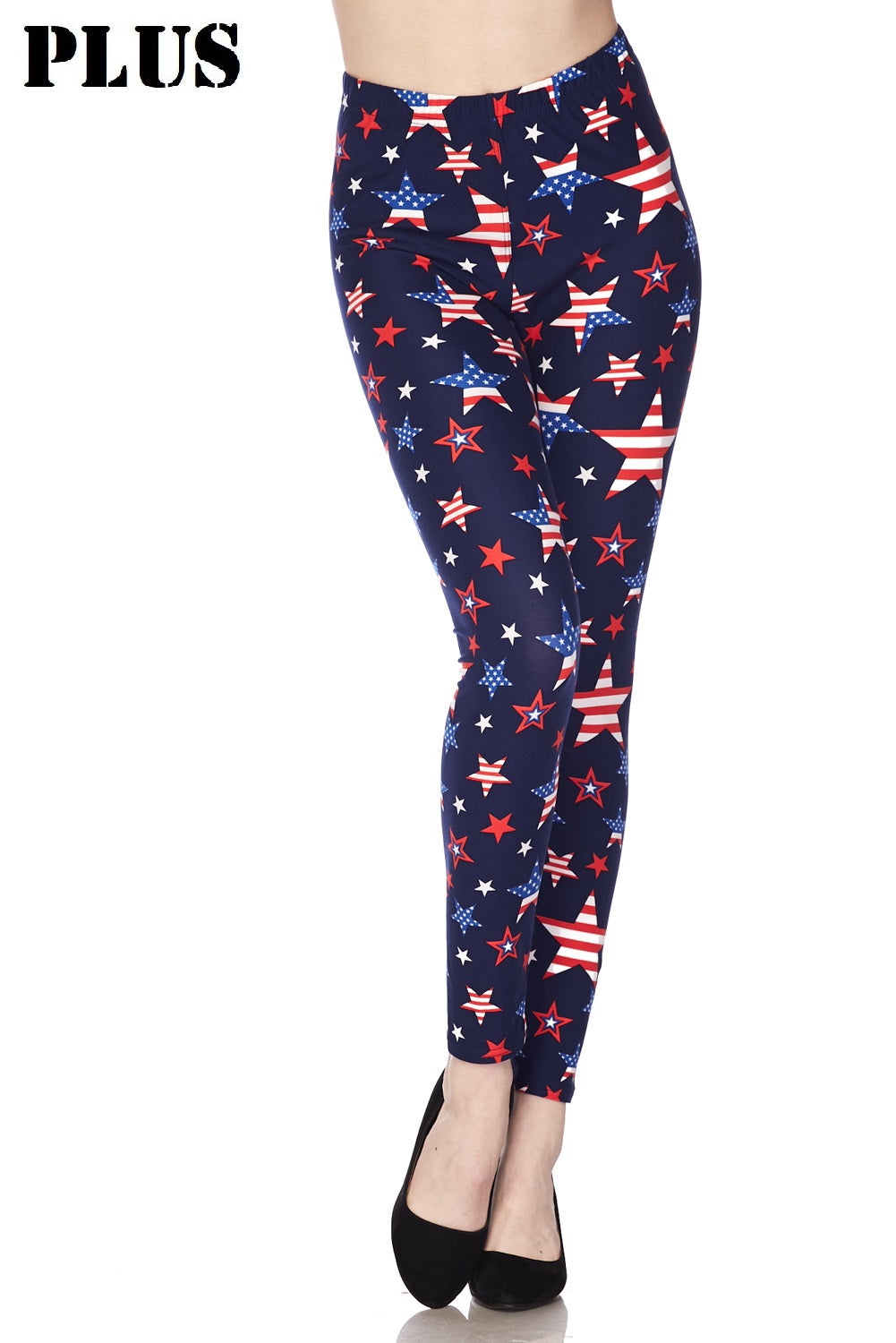 Freedom Stars-4th of July Plus Size Leggings