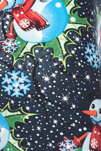 Frosty Blue Snowman Kids Leggings