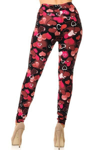 Young at Heart Curvy Plus Size Valentine Leggings