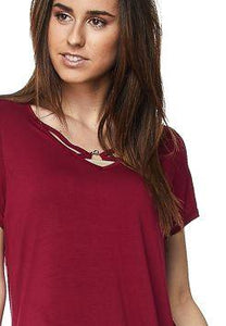 Wine Strappy Tunic Top