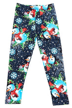Load image into Gallery viewer, Frosty Blue Snowman Kids Leggings
