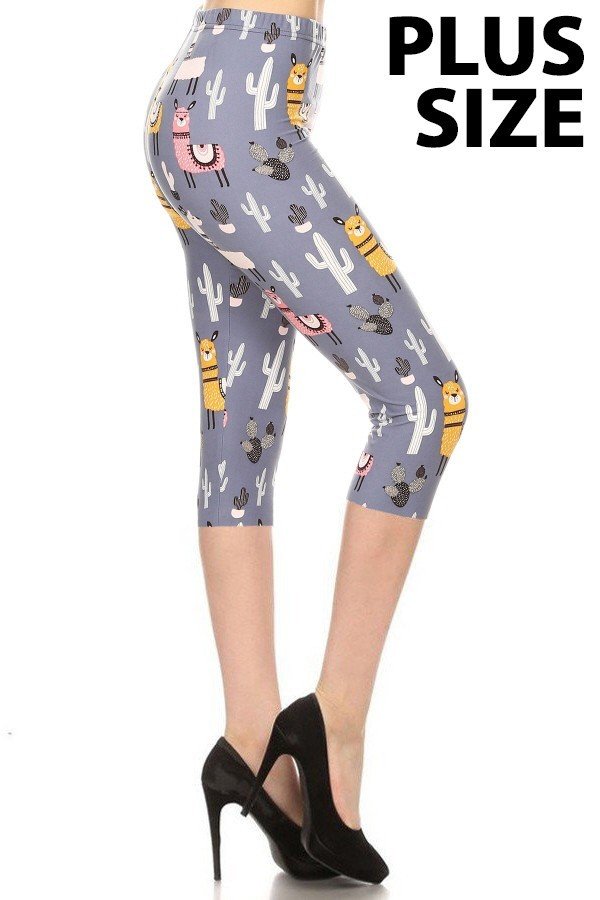 Llama Llama Plus Size Premium Capri