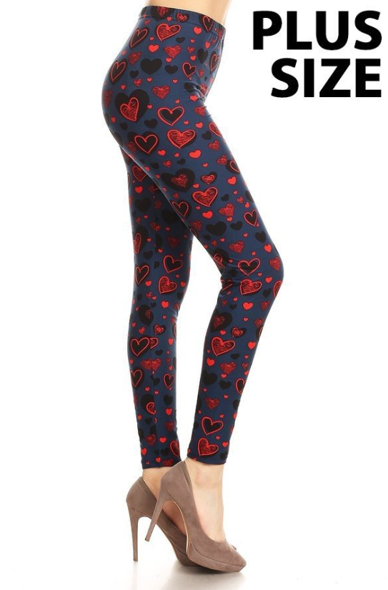 Valentines day leggings plus size outlet