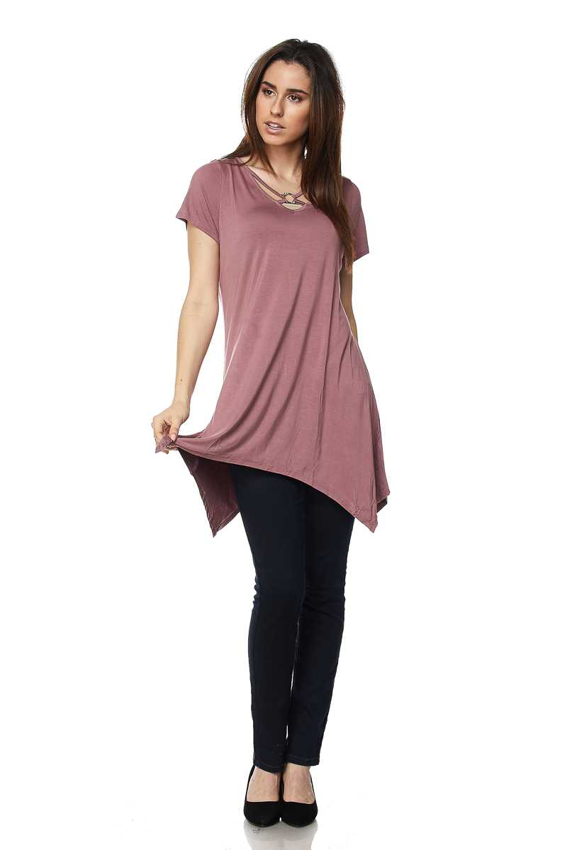 Mauve Strappy Tunic Top