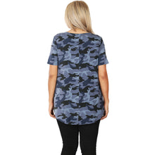Load image into Gallery viewer, Camouflage V-neck Top - Navy
