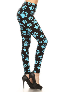 Paw Print Blue Leggings