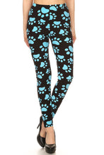 Load image into Gallery viewer, Paw Print Blue Plus Size Leggings
