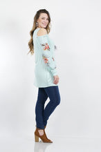 Load image into Gallery viewer, Asymmetric cut-out shoulder print sleeve tunic-Plus Size

