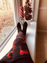 Load image into Gallery viewer, Plaid Reindeer Curvy Plus Size Leggings
