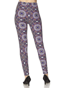 Purple Posy Floral Plus Size Leggings