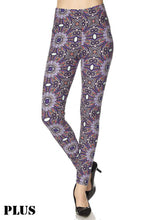 Load image into Gallery viewer, Purple Posy Floral Plus Size Leggings
