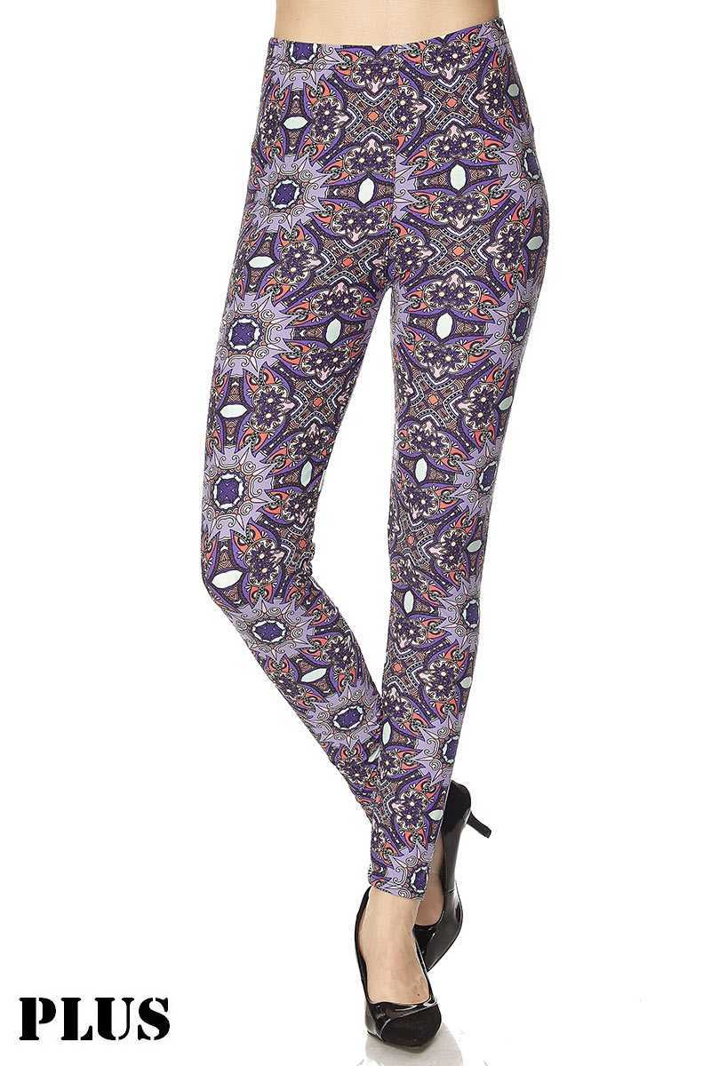 Purple Posy Floral Plus Size Leggings