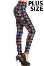 Load image into Gallery viewer, Rainbow Snowflakes Plus Size Leggings
