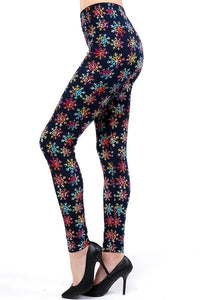 Rainbow Snowflakes Plus Size Leggings