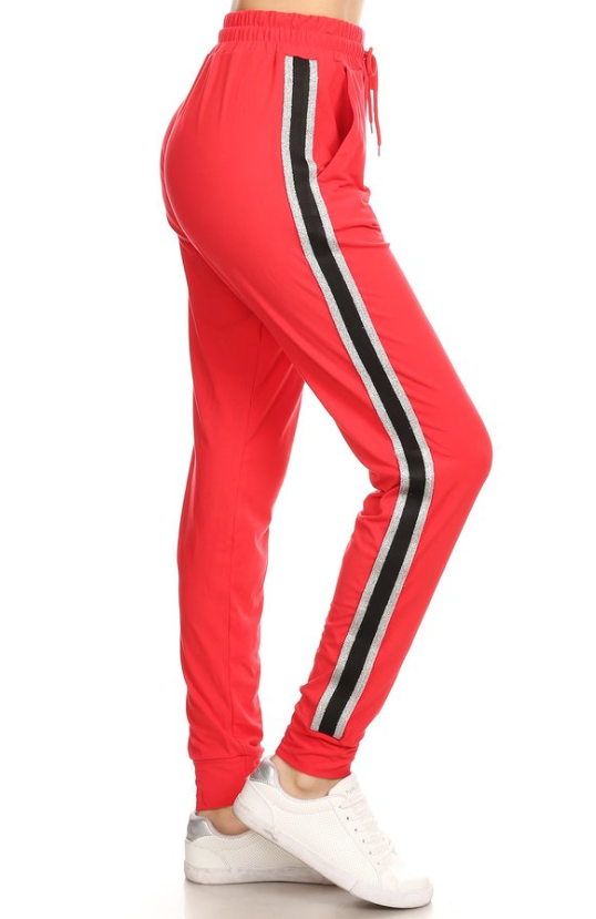 Red Stripe Premium Joggers Medium