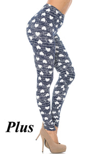 Rustic Hearts Plus Size Valentine's Day Leggings