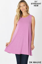 Load image into Gallery viewer, Dark Mauve Sleeveless Flair Top
