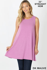 Dark Mauve Sleeveless Flair Top