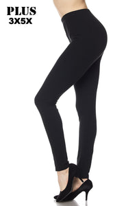 Solid Black Curvy Plus Size Leggings