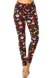 Symbols of Love Curvy Plus Size Valentine's Day Leggings