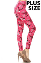 Load image into Gallery viewer, Valentine&#39;s Day Heart Graphic Plus Size Leggings
