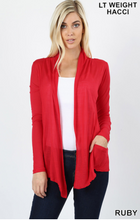 Load image into Gallery viewer, Waterfall Drape Cardigan - Ruby
