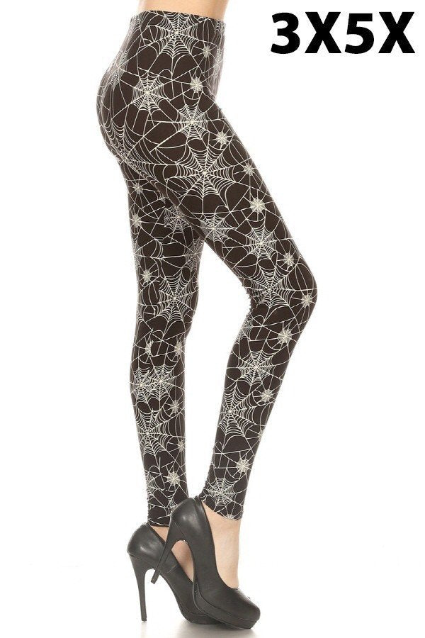Wicked Web Curvy Plus Size Halloween Leggings